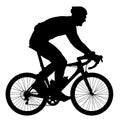 Silhouette of a cyclist, vector illustration. Royalty Free Stock Photo