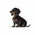 Silhouette Dachshund Dog: Dark Brown And Light Black Bold Graphics