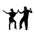 Silhouette of a couple dancer performing a pose.