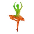 Silhouette of a dancer. ballet. . watercolor Royalty Free Stock Photo