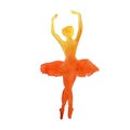 Silhouette of a dancer. ballet. . watercolor Royalty Free Stock Photo