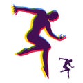 Silhouette of a Dancer. Gymnast. Man is Posing and Dancing. Sport Symbol. Design Element. Vector Illustration