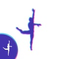 Silhouette of a Dancer. Gymnast. Man is Posing and Dancing. Sport Symbol