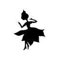 Silhouette of a dancing fairy girl