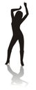 Silhouette of dancing girl Royalty Free Stock Photo