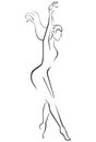 Silhouette of a dancing girl.