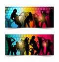 Silhouette dancing girl Royalty Free Stock Photo