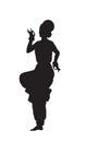 Silhouette of dancing indian girl Royalty Free Stock Photo