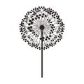 Silhouette dandelion with stem and pistil