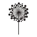 Silhouette dandelion with stem and pistil