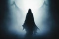 Silhouette of Death Angel in Black Clothes Royalty Free Stock Photo