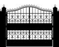Silhouette of decorative gate isolated on white background. Vector illustration