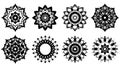 Silhouette of Decorative Mandalas for Coloring and Creativity Royalty Free Stock Photo