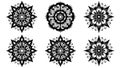 Silhouette of Decorative Mandalas for Coloring and Creativity Royalty Free Stock Photo