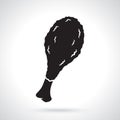 Silhouette of deep-fried chicken leg