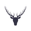 Silhouette of a deer head. Forest animals. Isolated