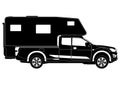 Silhouette of a demountable camper. Vector.