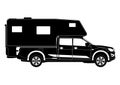 Silhouette of a demountable camper. Vector.