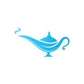 Magic lamp genie icon logo template Royalty Free Stock Photo