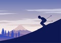 Silhouette design of man ski Royalty Free Stock Photo