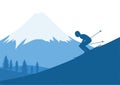 Silhouette design of man ski Royalty Free Stock Photo