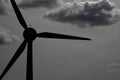 Silhouette of a detail of a windmill for electric power production