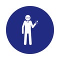 silhouette detective icon in badge style. One of Special services collection icon can be used for UI, UX