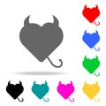 Silhouette of devil heart with horns and tail icon. Elements in multi colored icons for mobile concept and web apps. Icons for web Royalty Free Stock Photo