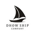 Silhouette of Dhow logo design. Dhow Or Ship Logo Design Inspiration Vector. Traditional Sailboat. Royalty Free Stock Photo