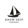 Silhouette of Dhow logo design. Dhow Or Ship Logo Design Inspiration Vector. Traditional Sailboat Royalty Free Stock Photo