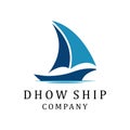 Silhouette of Dhow logo design. Dhow Or Ship Logo Design Inspiration Vector. Traditional Sailboat.