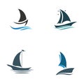 Silhouette of Dhow logo design  Traditional Sailboat Royalty Free Stock Photo