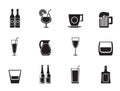 Silhouette different kind of drink icons