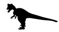 Silhouette Dinosaur. Black Vector Illustration. Royalty Free Stock Photo