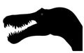 Silhouette Dinosaur. Black Vector Illustration. Royalty Free Stock Photo