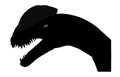 Silhouette Dinosaur. Black Vector Illustration. Royalty Free Stock Photo