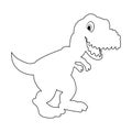 Silhouette Dinosaur. T rex dinosaur, dangerous extinct predator silhouette illustration. Ancient creature, tyrannosaurus
