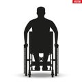 Silhouette of Disabled man in wheelchair