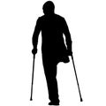 Silhouette of disabled people on a white background. Vector illustration