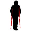 Silhouette of disabled people on a white background. Vector illustration Royalty Free Stock Photo