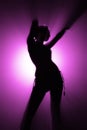 Silhouette of disco dancer Royalty Free Stock Photo