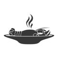 Silhouette dish with hot locust