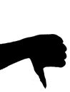 a silhouette of dislike hand symbol