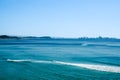 Silhouette of distant Surfer`s Paradise skyline along coast Royalty Free Stock Photo
