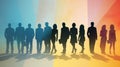 silhouette of diversity and business leadership concept people