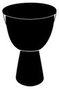 Silhouette of a djembe vector