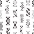 Silhouette DNA Seamless Pattern Background Different Types. Vector