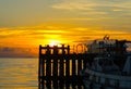 SILHOUETTE DOCK , TWILIGHT SKY SUNSET