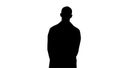 Silhouette Doctor man is a little bit nervous and scared standing. Royalty Free Stock Photo