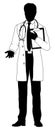 Doctor Man and Clipboard Medical Silhouette Person Royalty Free Stock Photo